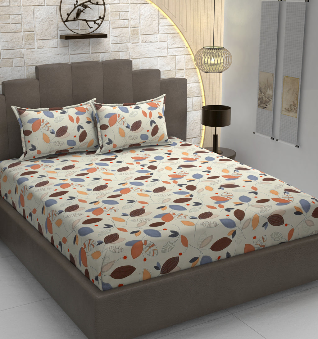 Nature’s Whisper, Breathable and Ultra-soft, Double Bed Bedsheet with 2 Pillow Cover