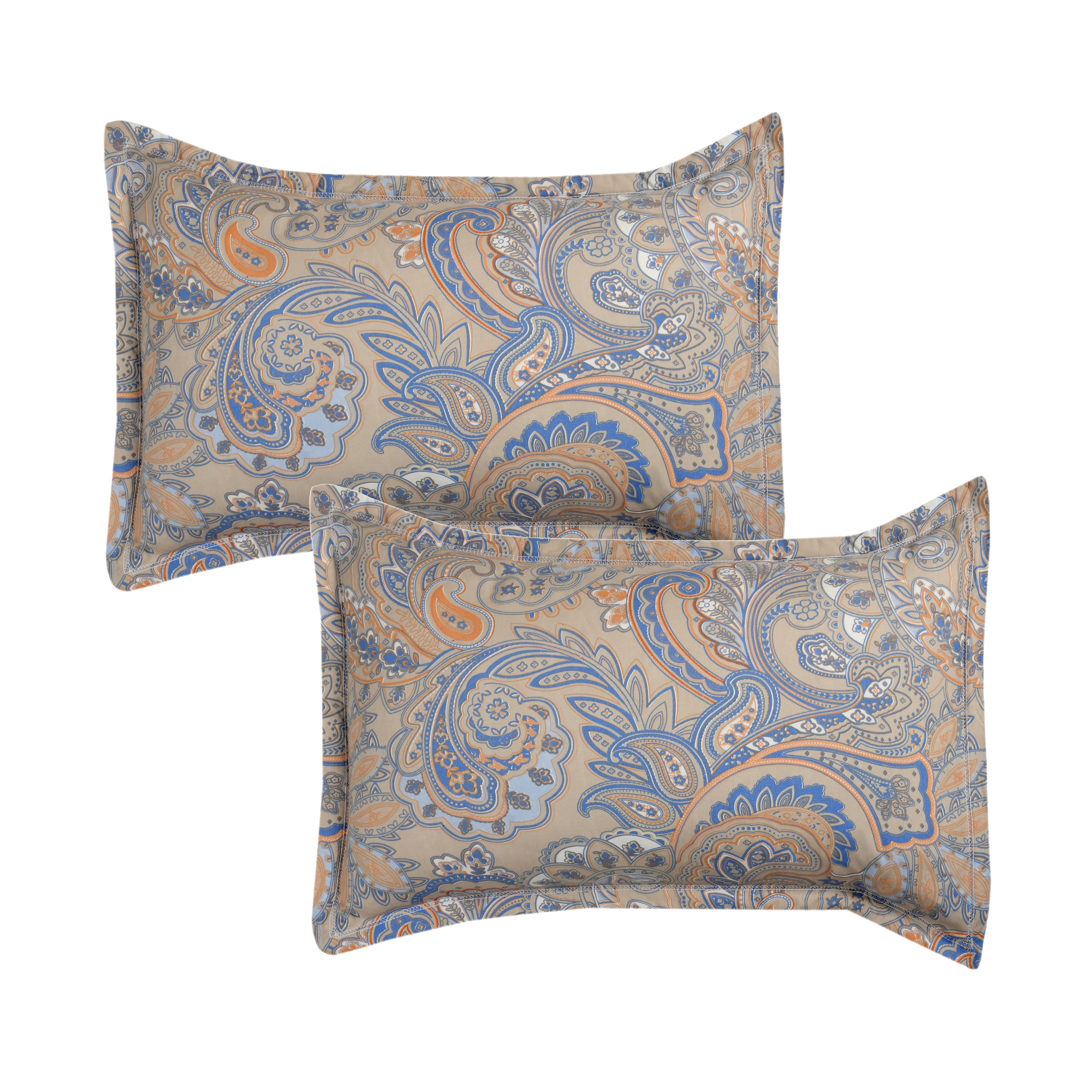 Vintage Royale Pattern, Breathable and Ultra-soft, Double Bed Bedsheet with 2 Pillow Cover