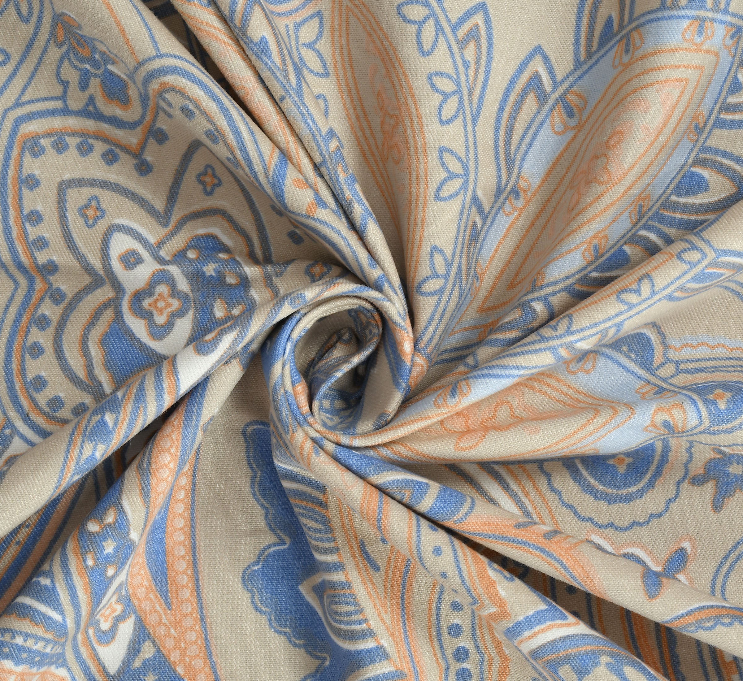 Vintage Royale Pattern, Breathable and Ultra-soft, Double Bed Bedsheet with 2 Pillow Cover