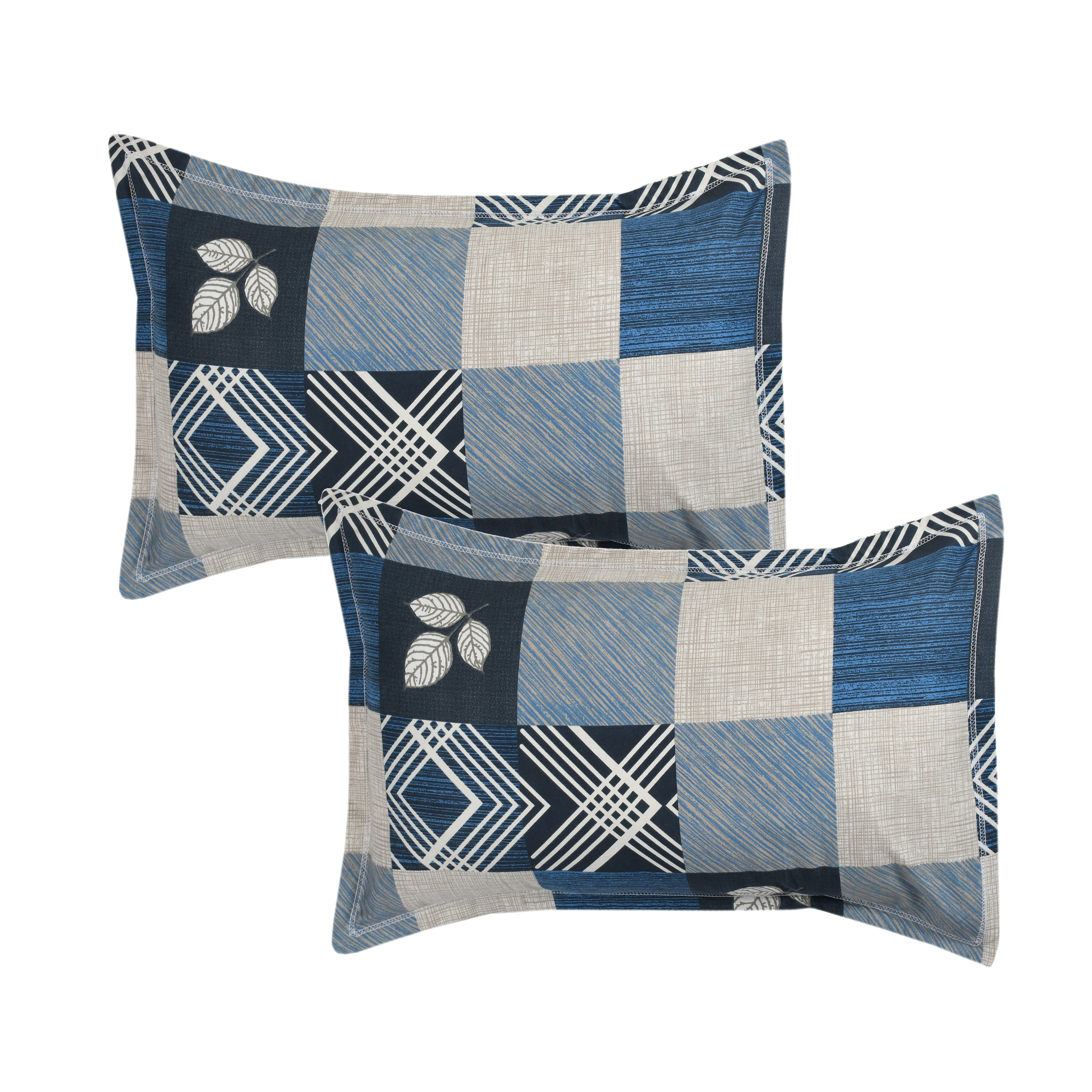 Abstract Checkered, Breathable and Ultra-soft, Double Bed Bedsheet with 2 Pillow Cover