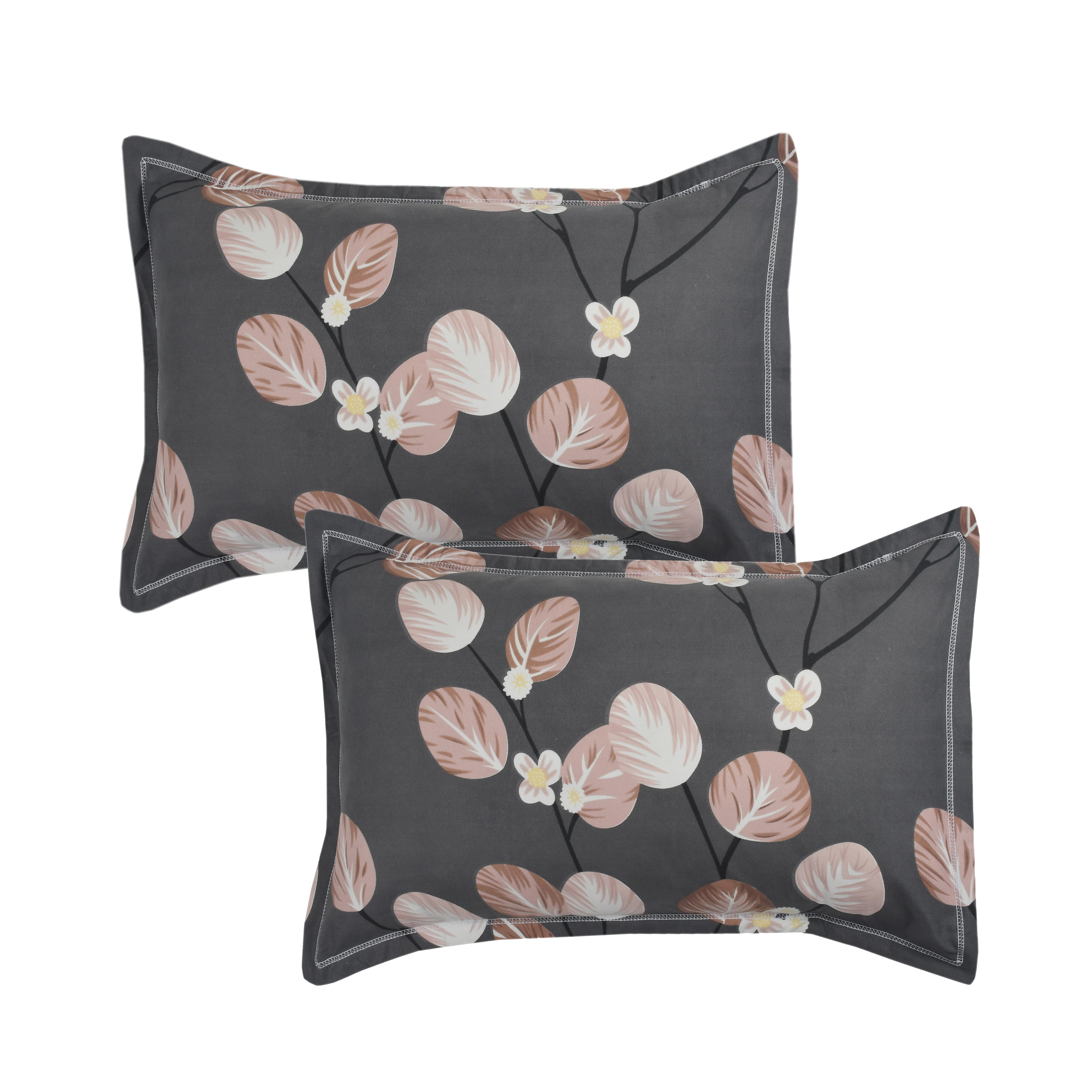 Botanical Blossom Pattern, Breathable and Ultra-soft, Double Bed Bedsheet with 2 Pillow Cover