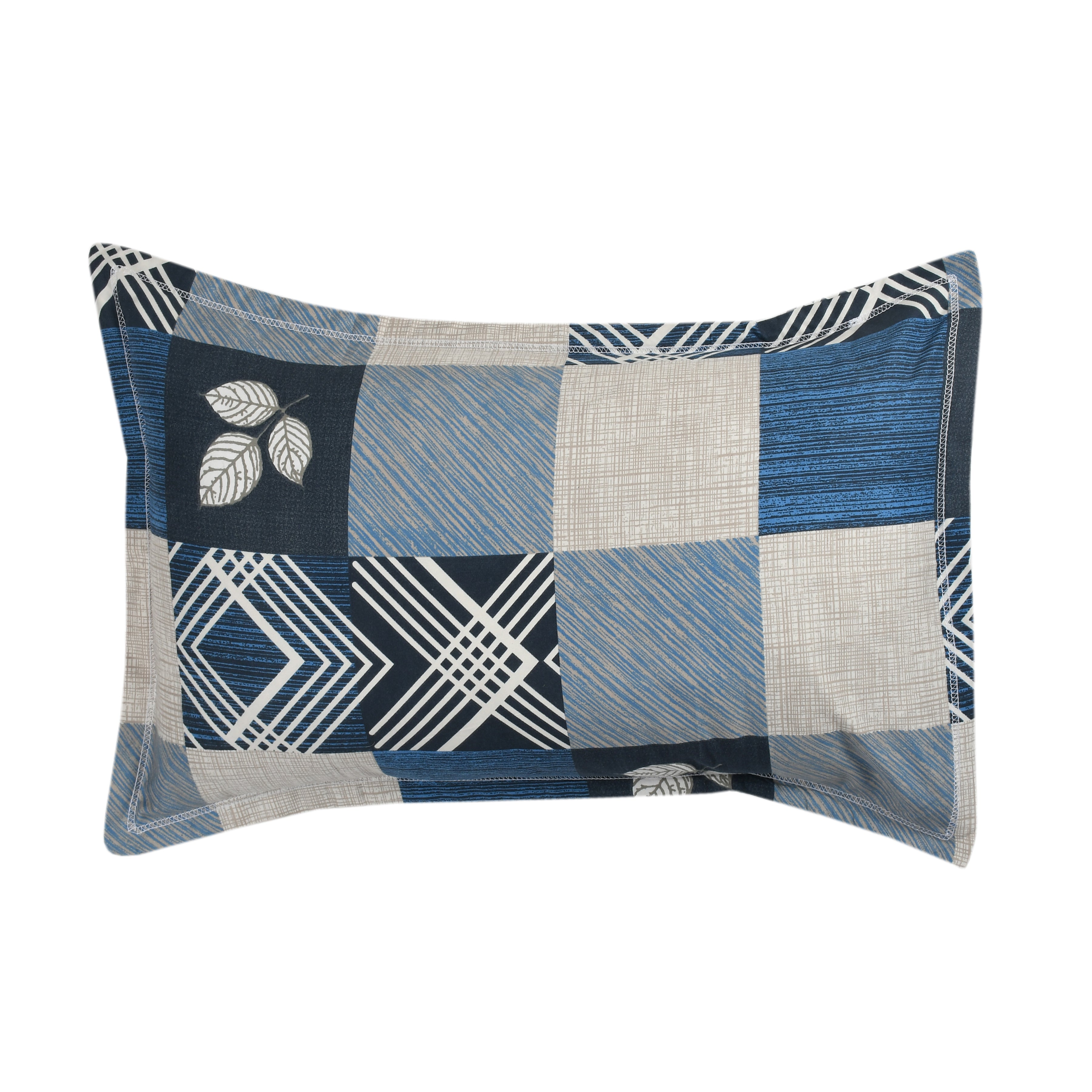 Abstract Checkered, Breathable and Ultra-soft, Double Bed Bedsheet with 2 Pillow Cover